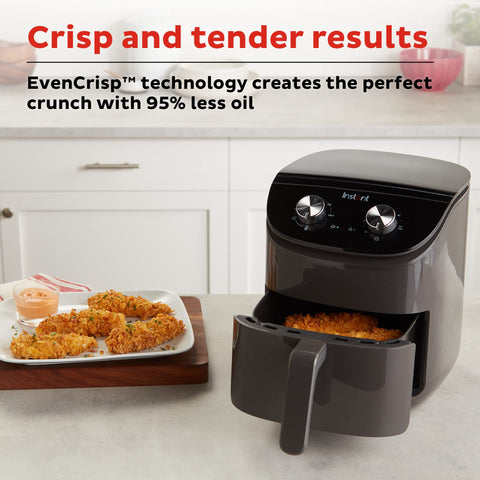 Instant Pot Essentials Air Fryer non-stick basket for easy clean-up