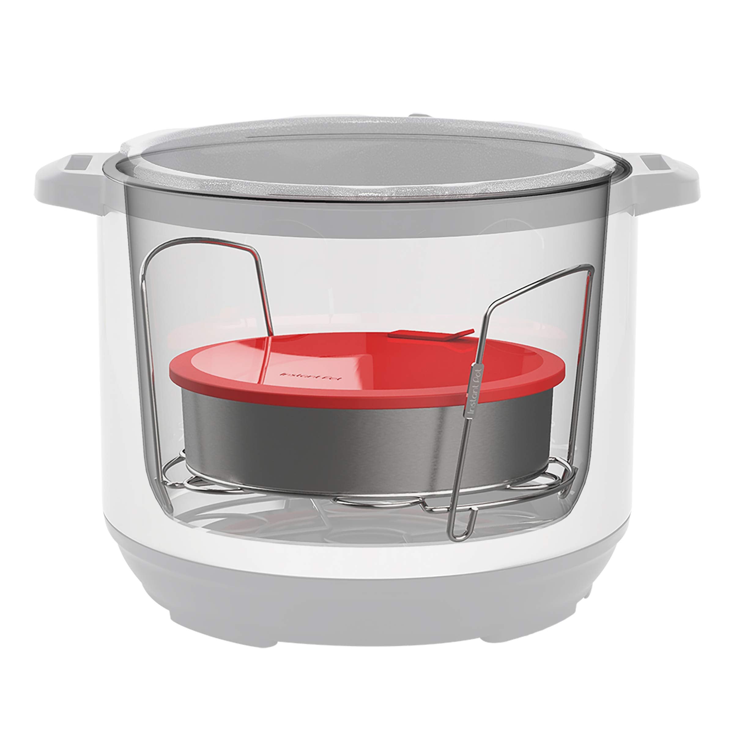 Instant Pot round pan measures 7 inches in diameter for compact recipes.
