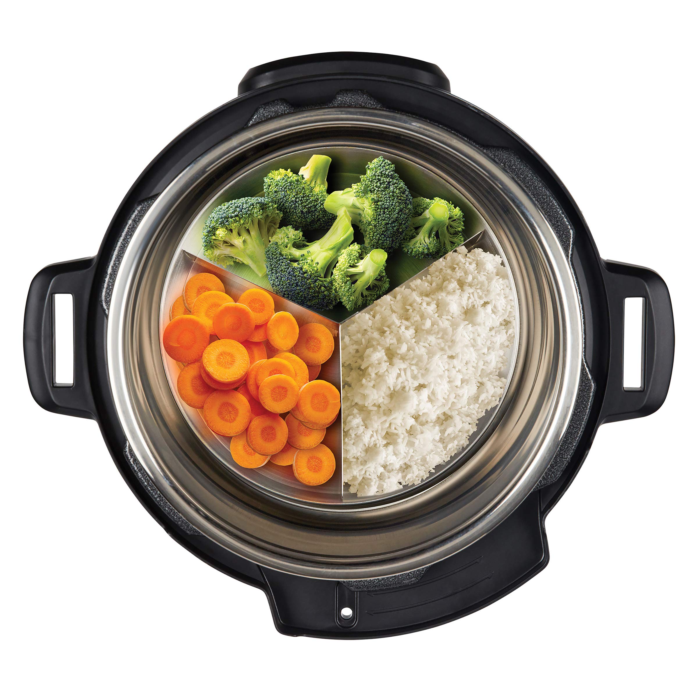 Instant Pot pan withstands up to 450°F for versatile cooking tasks.