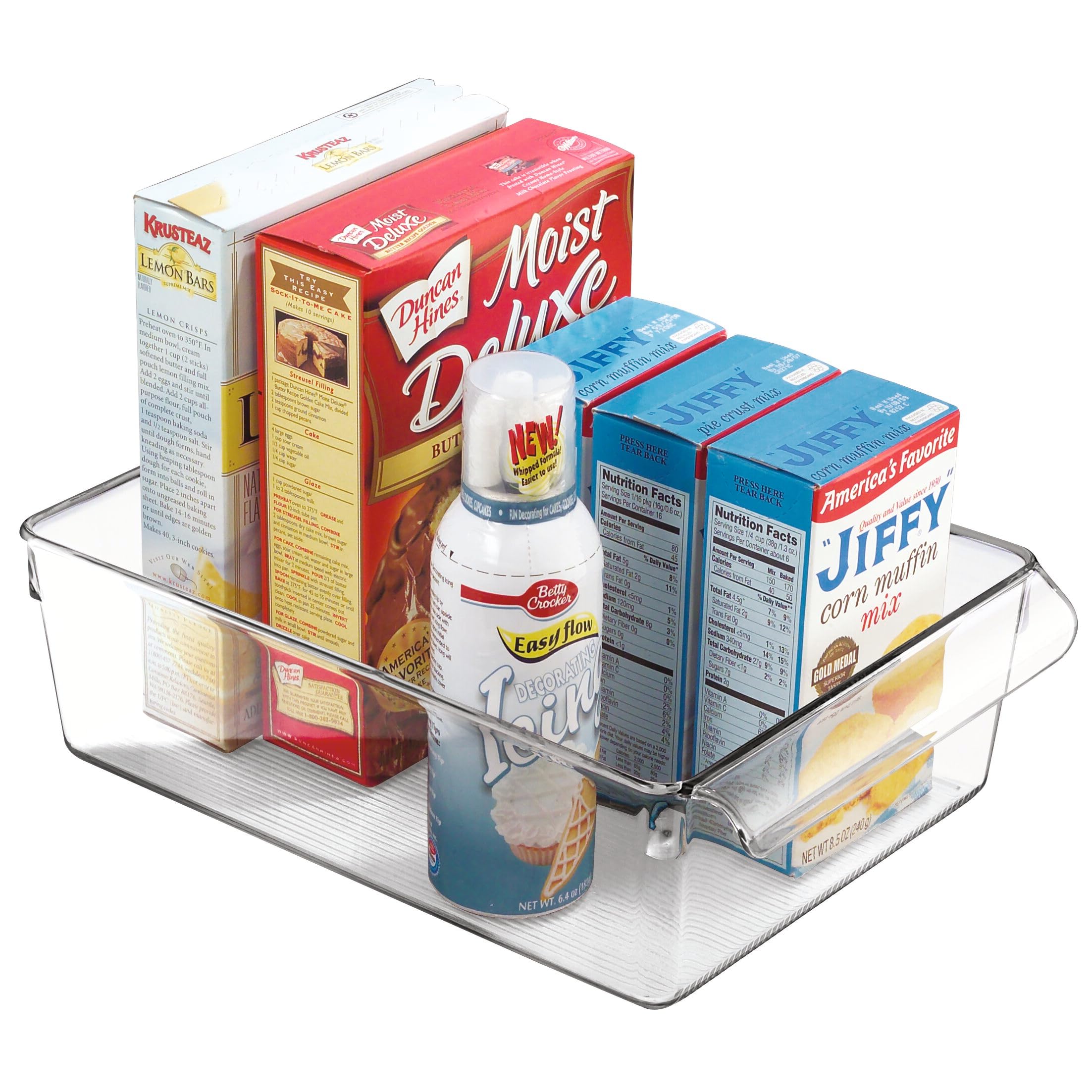 InterDesign Linus bin placed in freezer for stackable storage