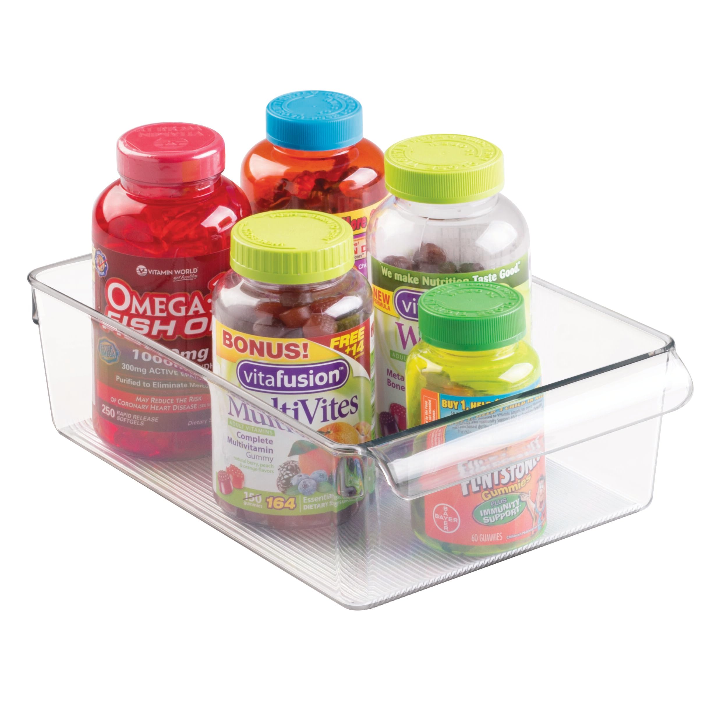 InterDesign Linus bin placed in fridge for organized storage