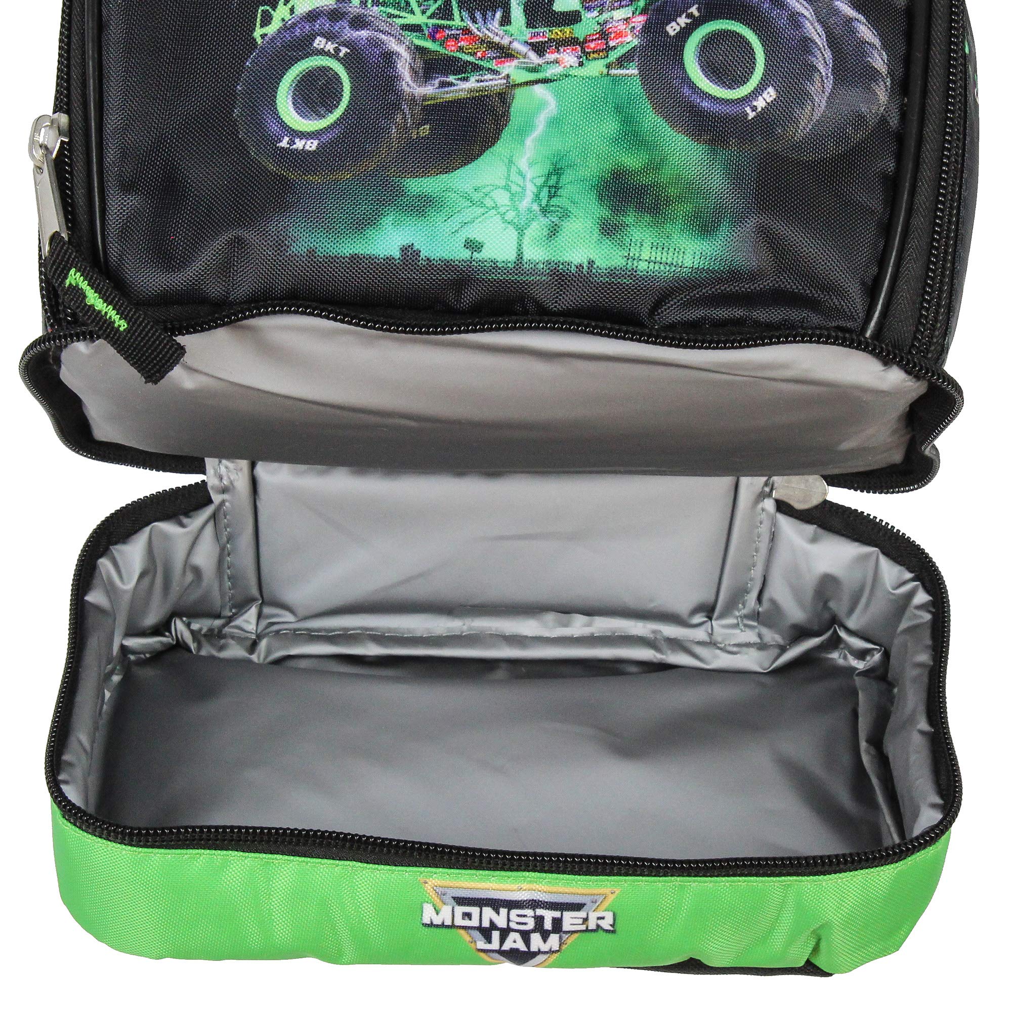 INTIMO Monster Jam Grave Digger lunch bag ready to slide into a backpack or tote.