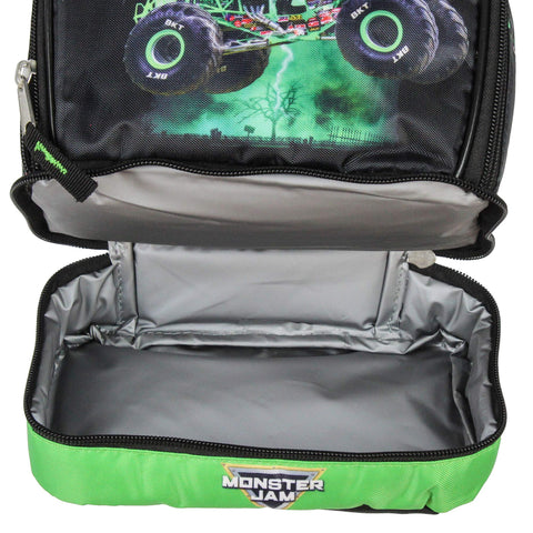 INTIMO Monster Jam Grave Digger lunch bag ready to slide into a backpack or tote.