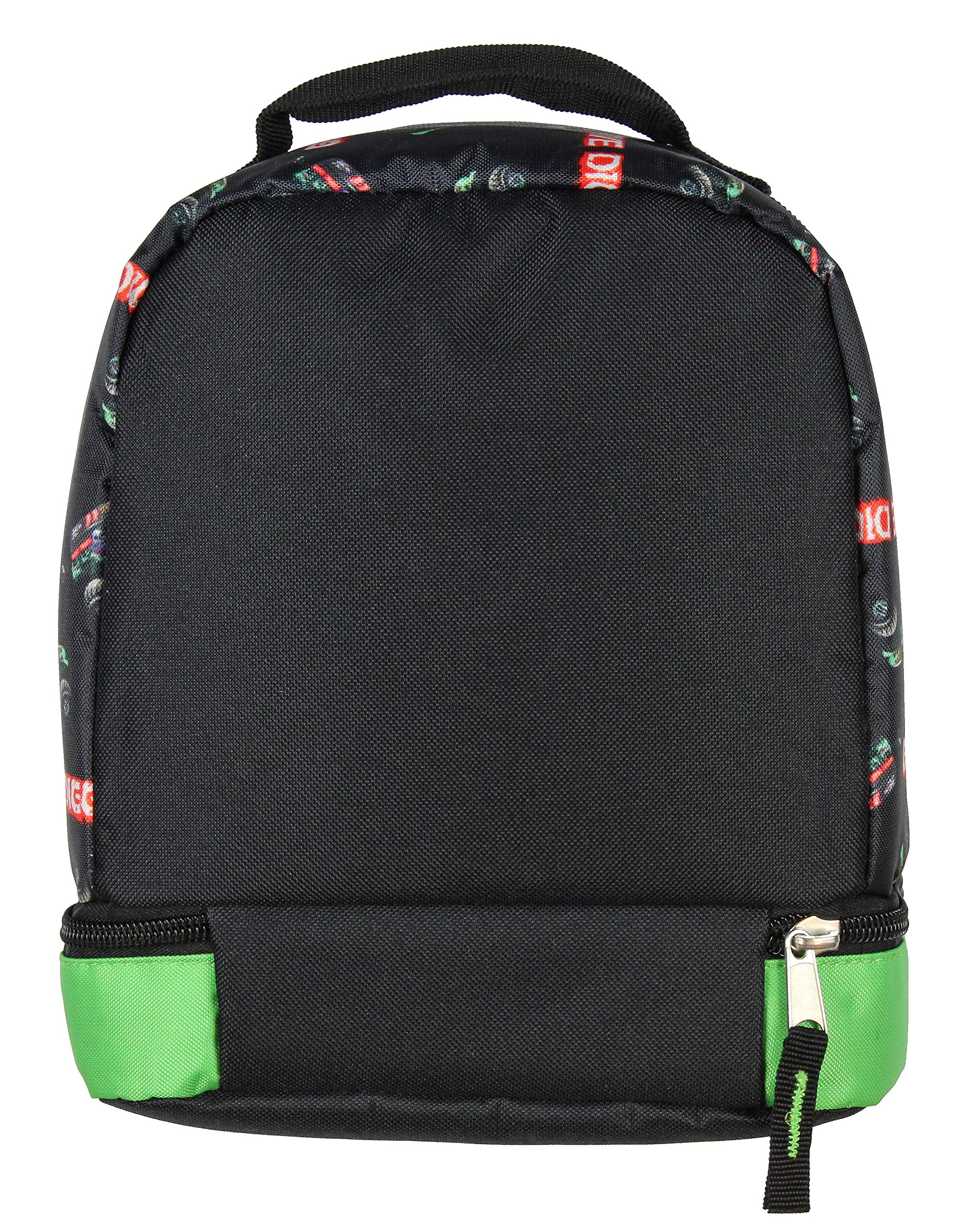 INTIMO Monster Jam Grave Digger lunch bag used at a classroom desk for school lunches.