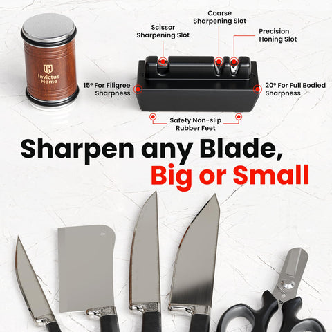 Invictus Home ceramic disc sharpener fine-hones knife edge for smoothness