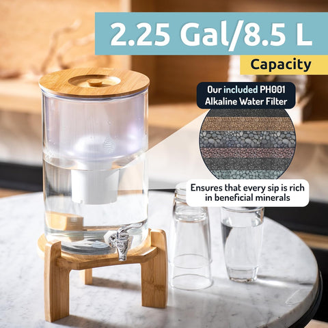 Invigorated Water countertop purifier complements home and office.