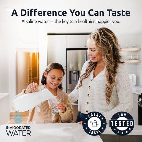 Invigorated Water pH Vitality pitcher filter compartment with built-in filtration