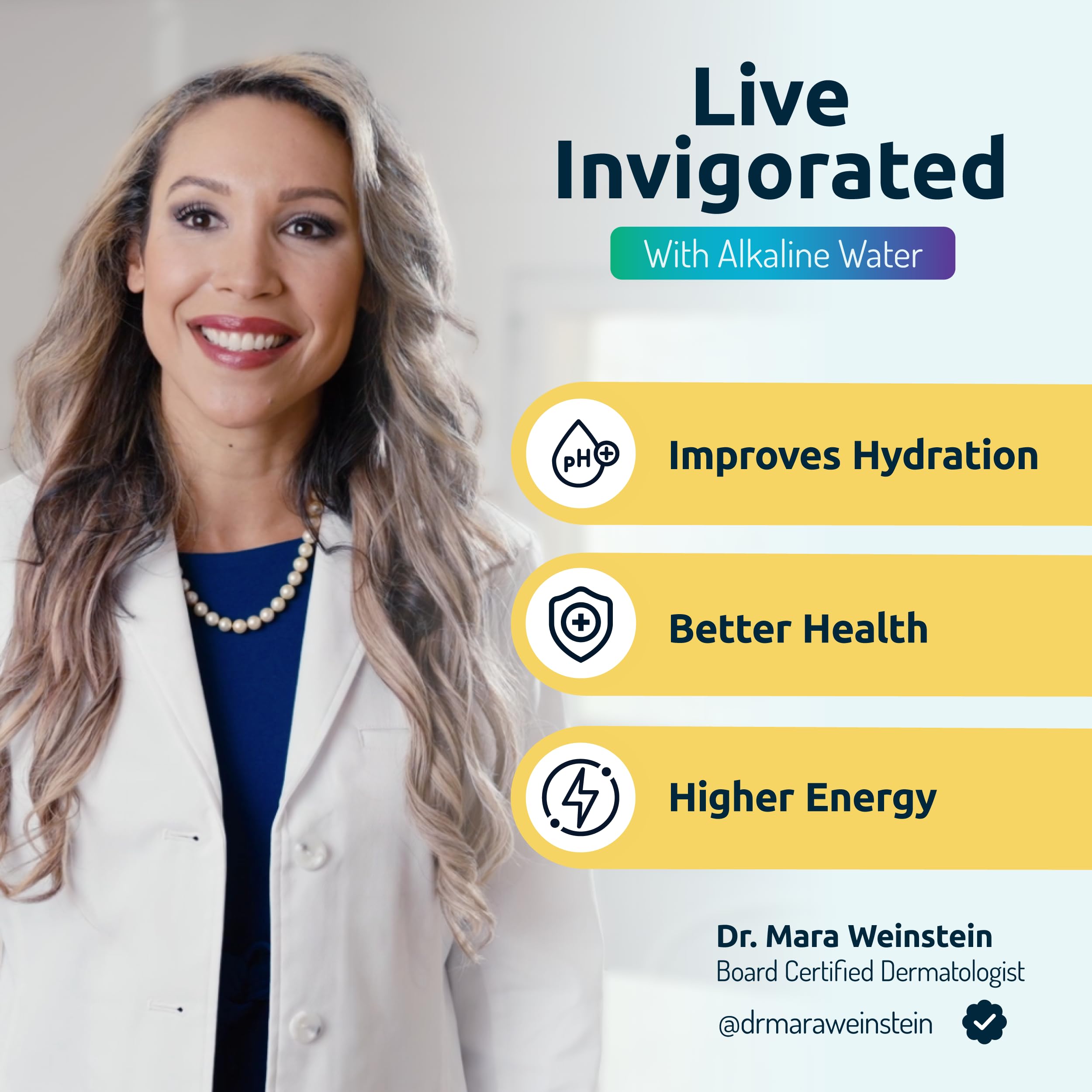Invigorated Water pH Vitality pitcher side handle for easy, comfortable transport