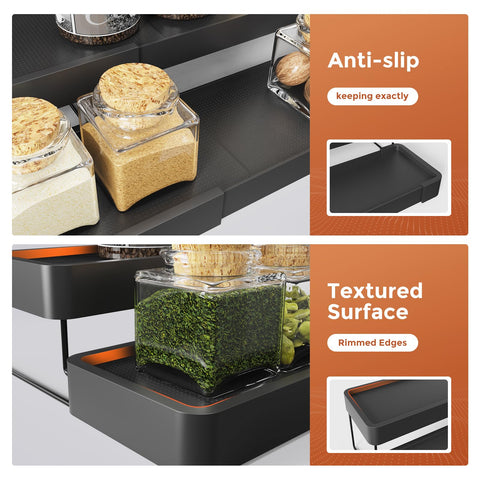 INVOCOO black design spice rack adds modern kitchen style.