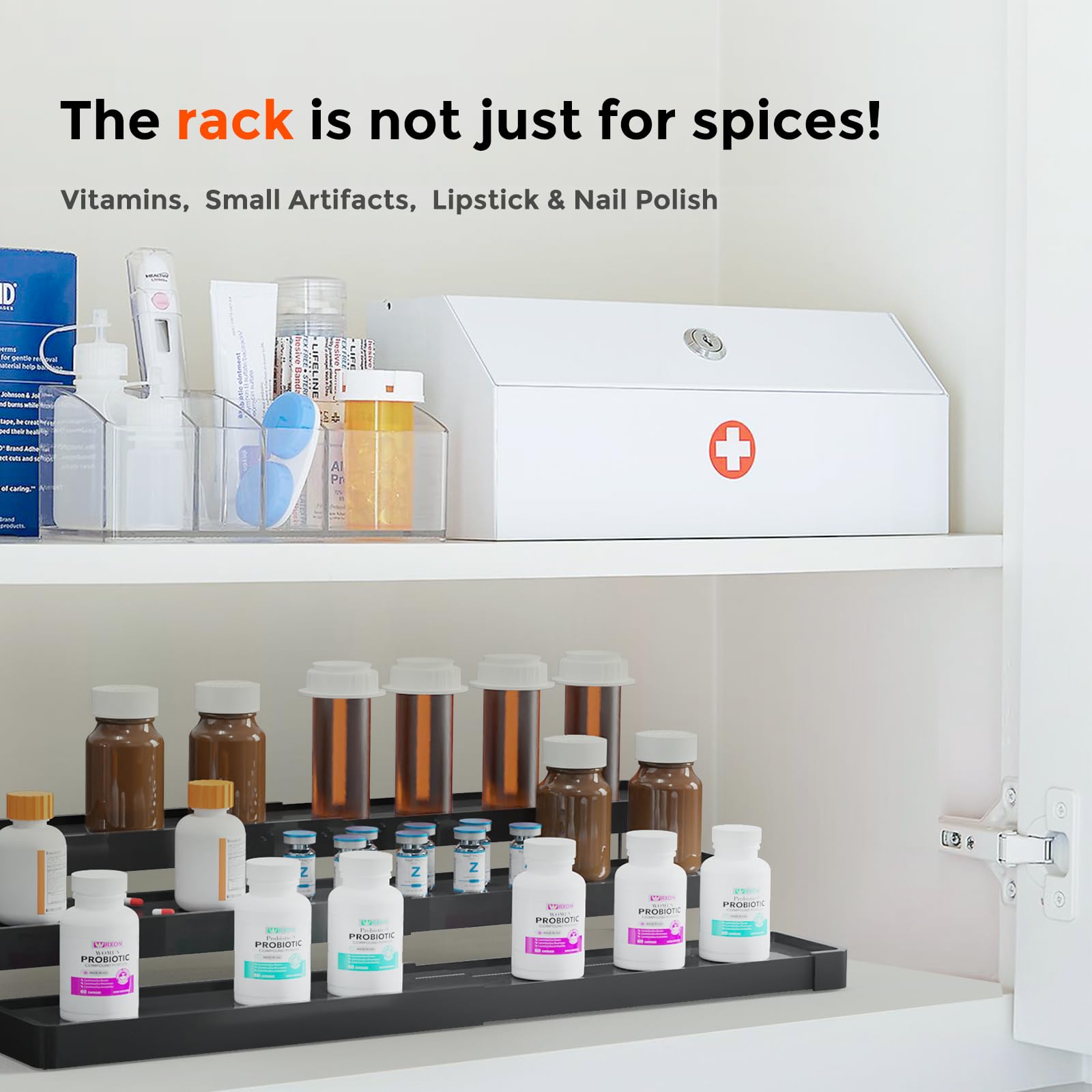 INVOCOO easy install spice rack simplifies setup.