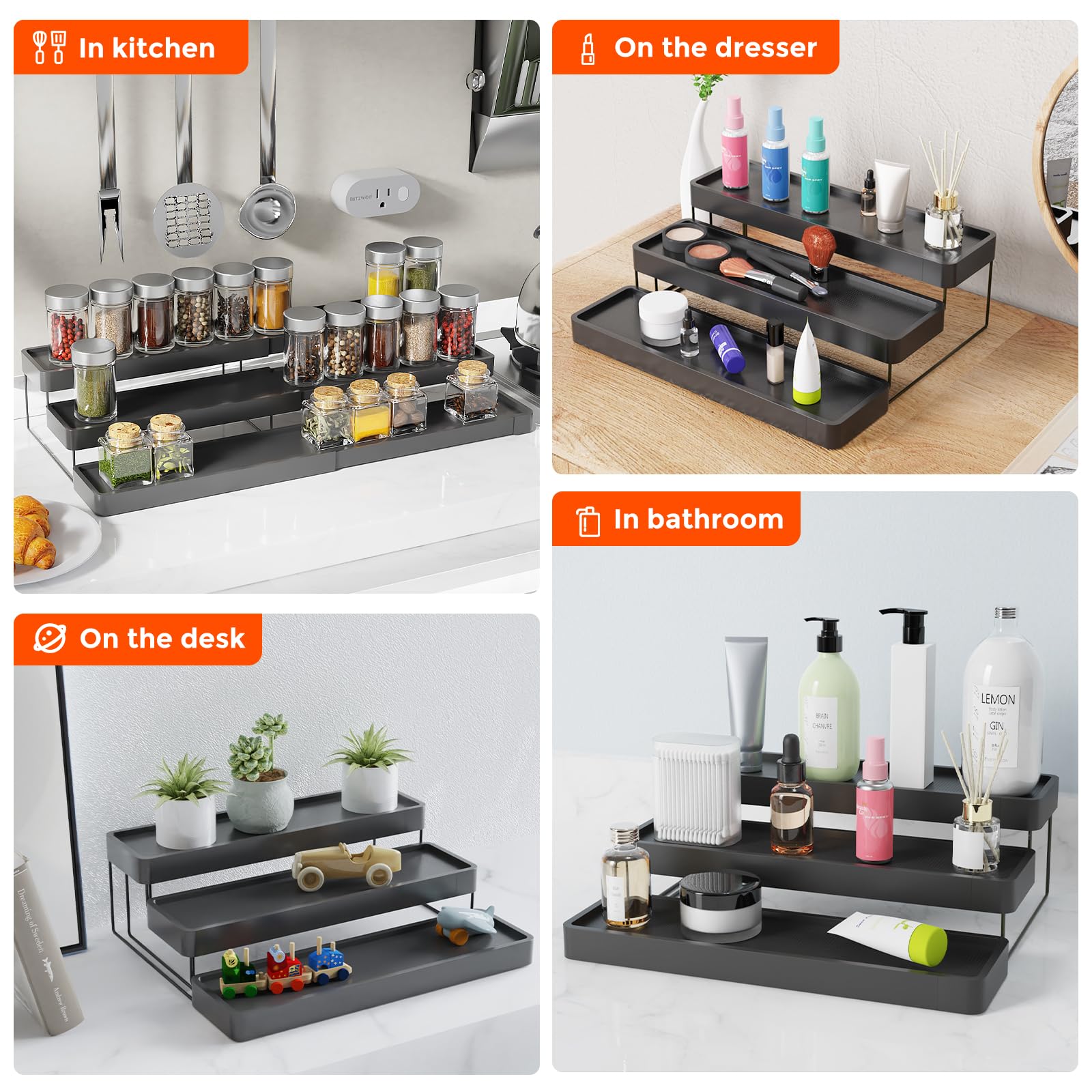 INVOCOO spice rack fence protects spices from spills.
