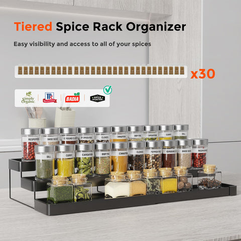 INVOCOO spice rack on countertop offers quick spice access.