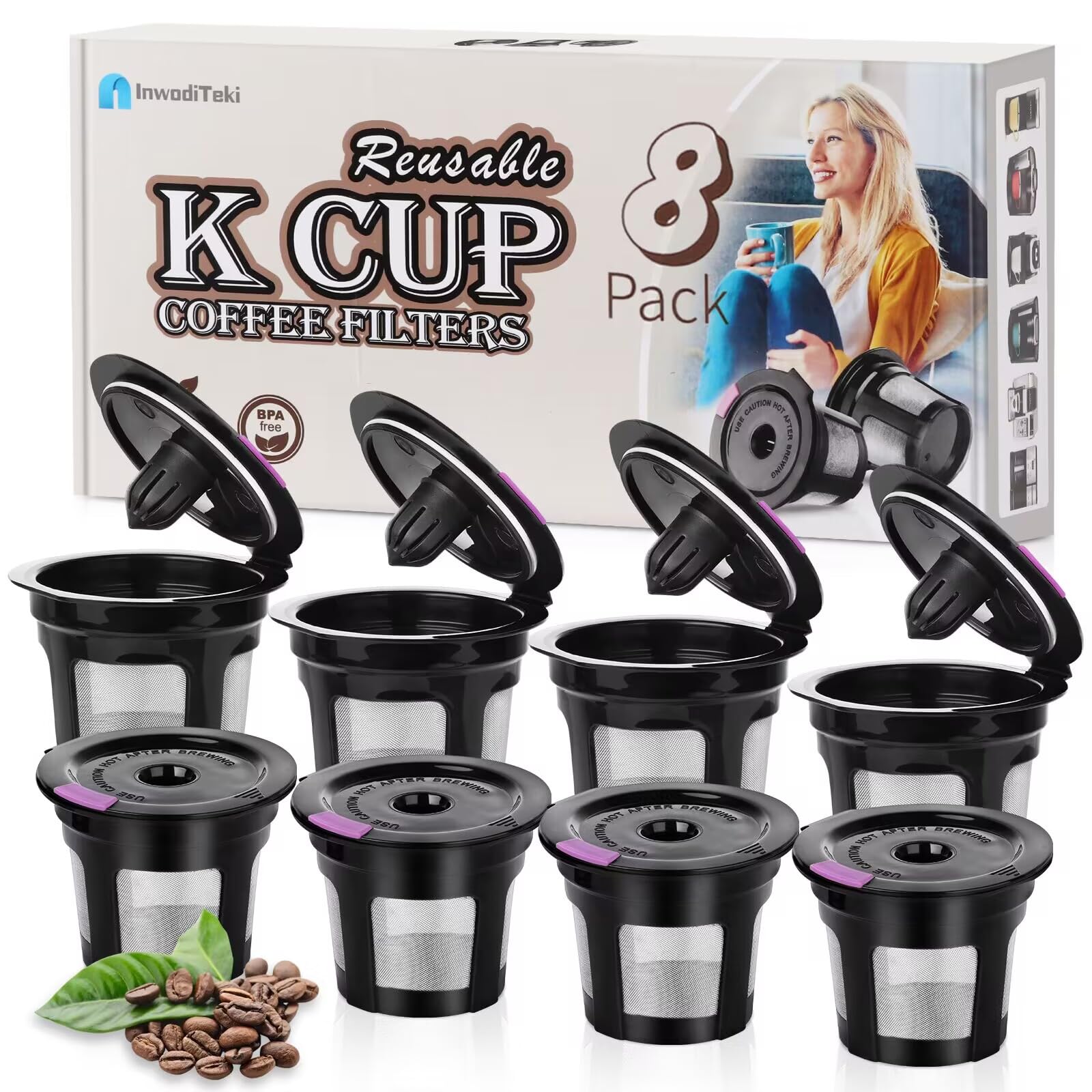 InwodiTeki reusable K Cup with universal Keurig compatibility for 1.0 and 2.0 brewers