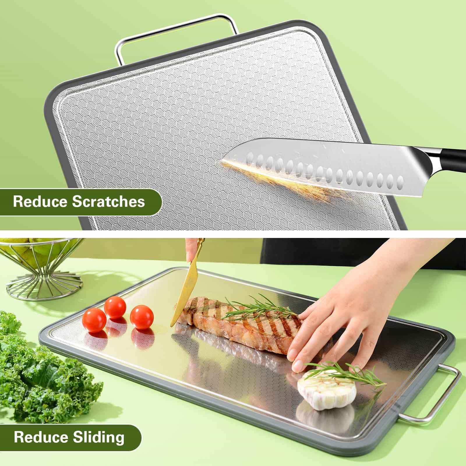 INZOO hygienic surface cutting board minimizes residue buildup and odors