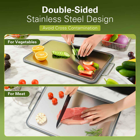 INZOO double-sided cutting board for meat prep keeps raw meat separate from produce