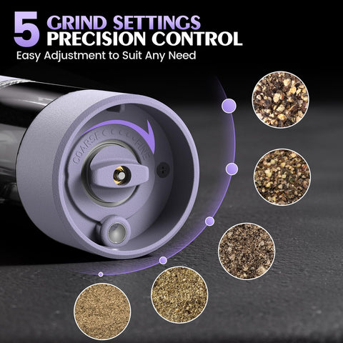 ioion grinder set with LED light for precise seasoning in low light