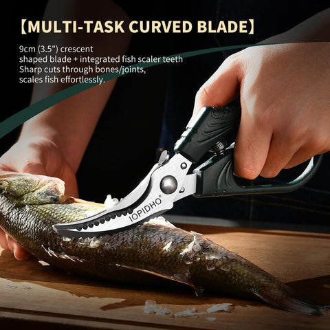 IOPIDHO poultry scissors dishwasher-safe design allows easy cleanup after cooking.