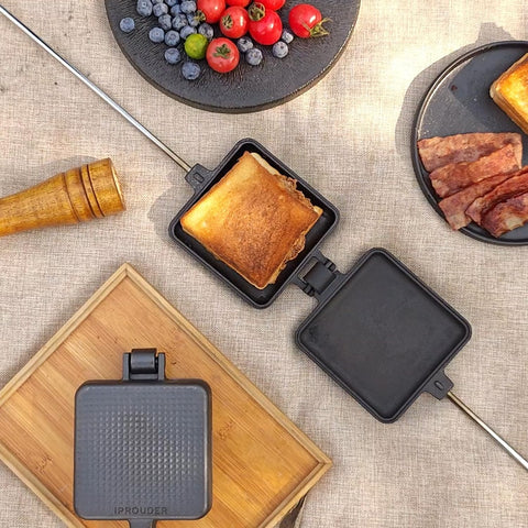 IPROUDER pie iron with large cooking space for hearty fillings.