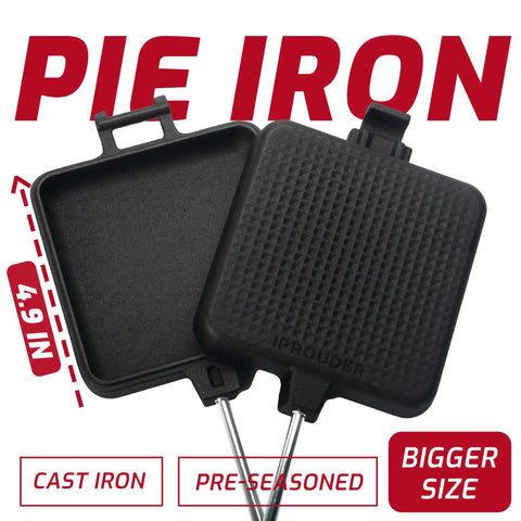 IPROUDER cast-iron sandwich press for robust outdoor meals.