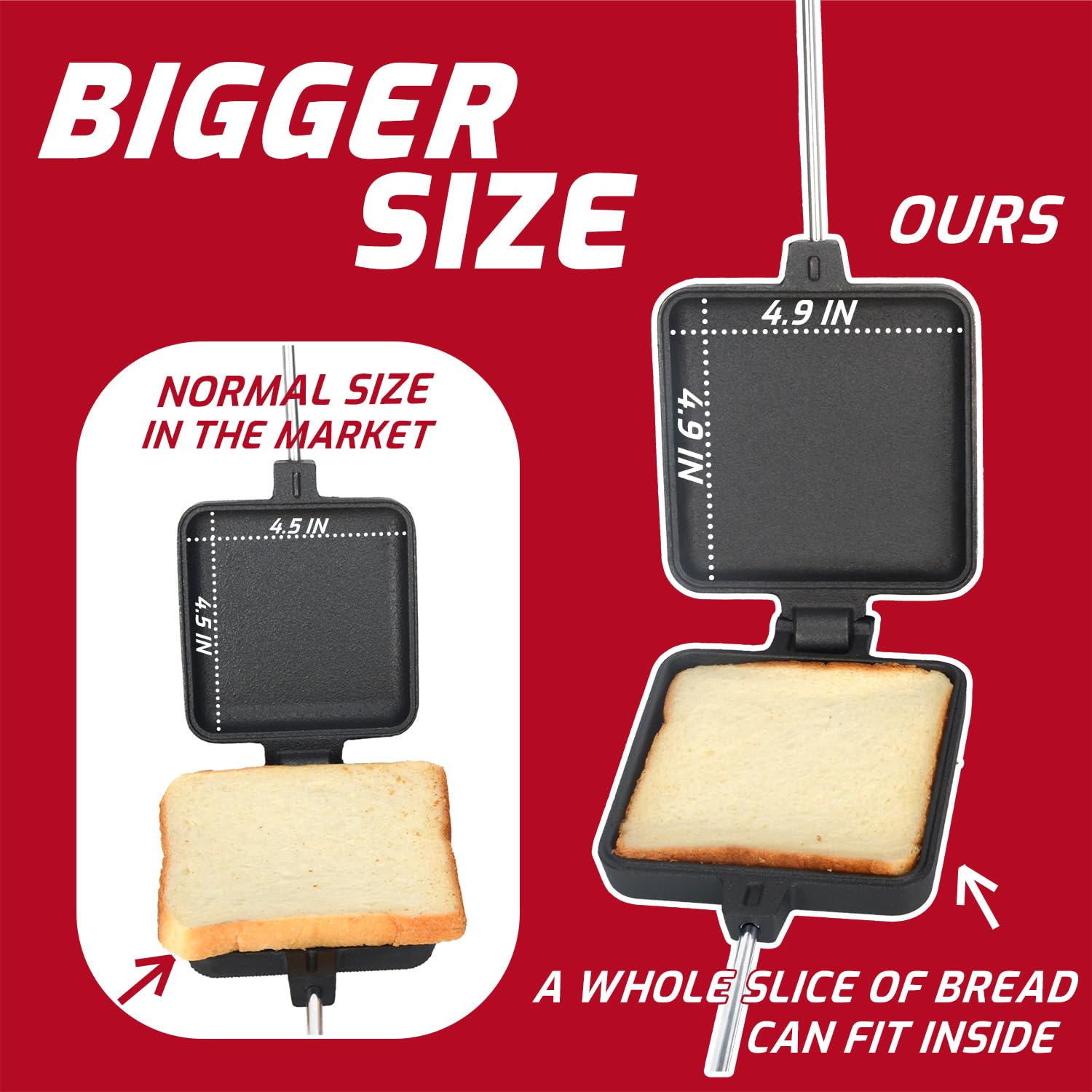 IPROUDER extended wooden handles keep hands cool while flipping flames.