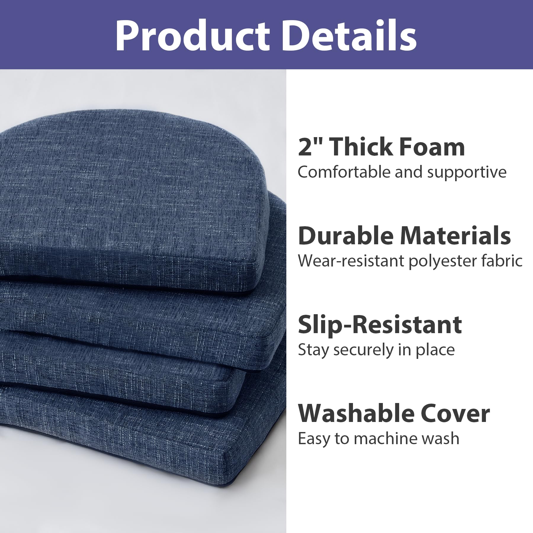IPYNBAP foam core detail shows 30D high-resilience support for comfy seating.
