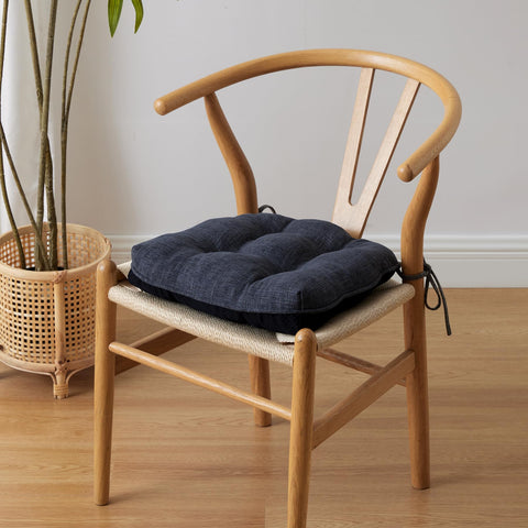 IPYNBAP chair cushions 15.5-inch navy fit most chairs with dual ties.