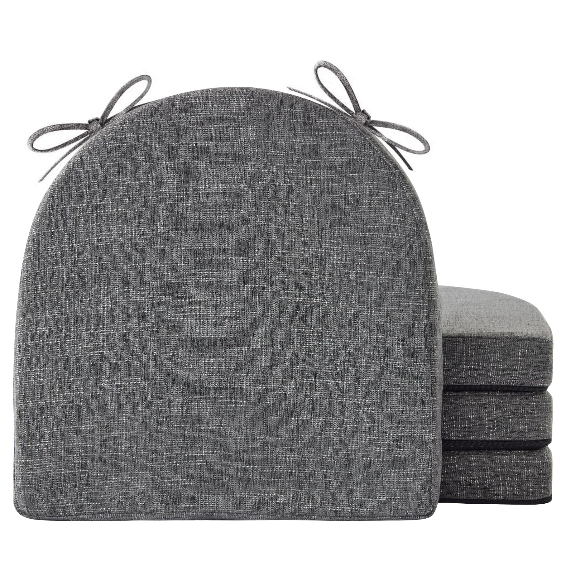 IPYNBAP chair cushions with ties provide secure seating on dining chairs.