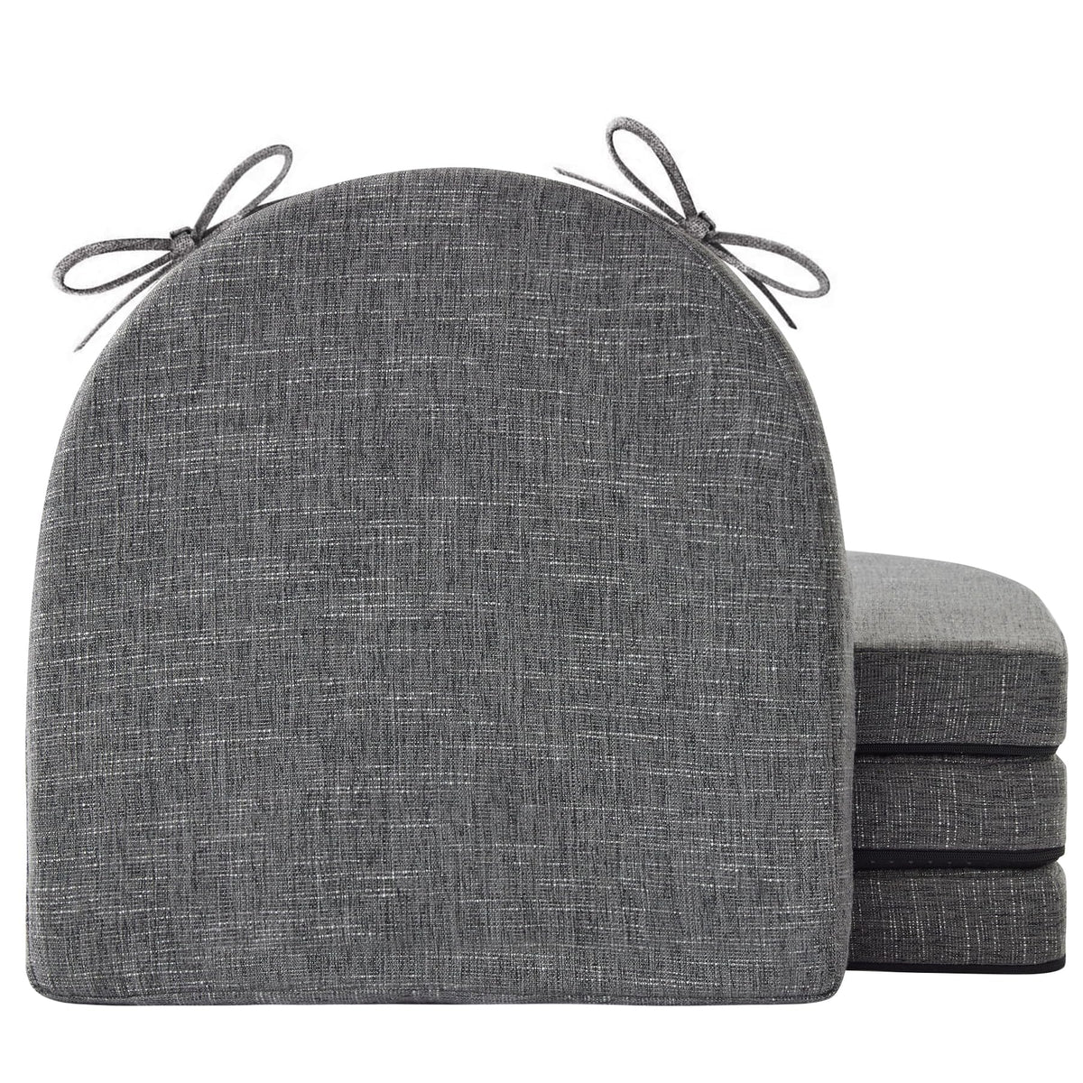 IPYNBAP chair cushions with ties provide secure seating on dining chairs.