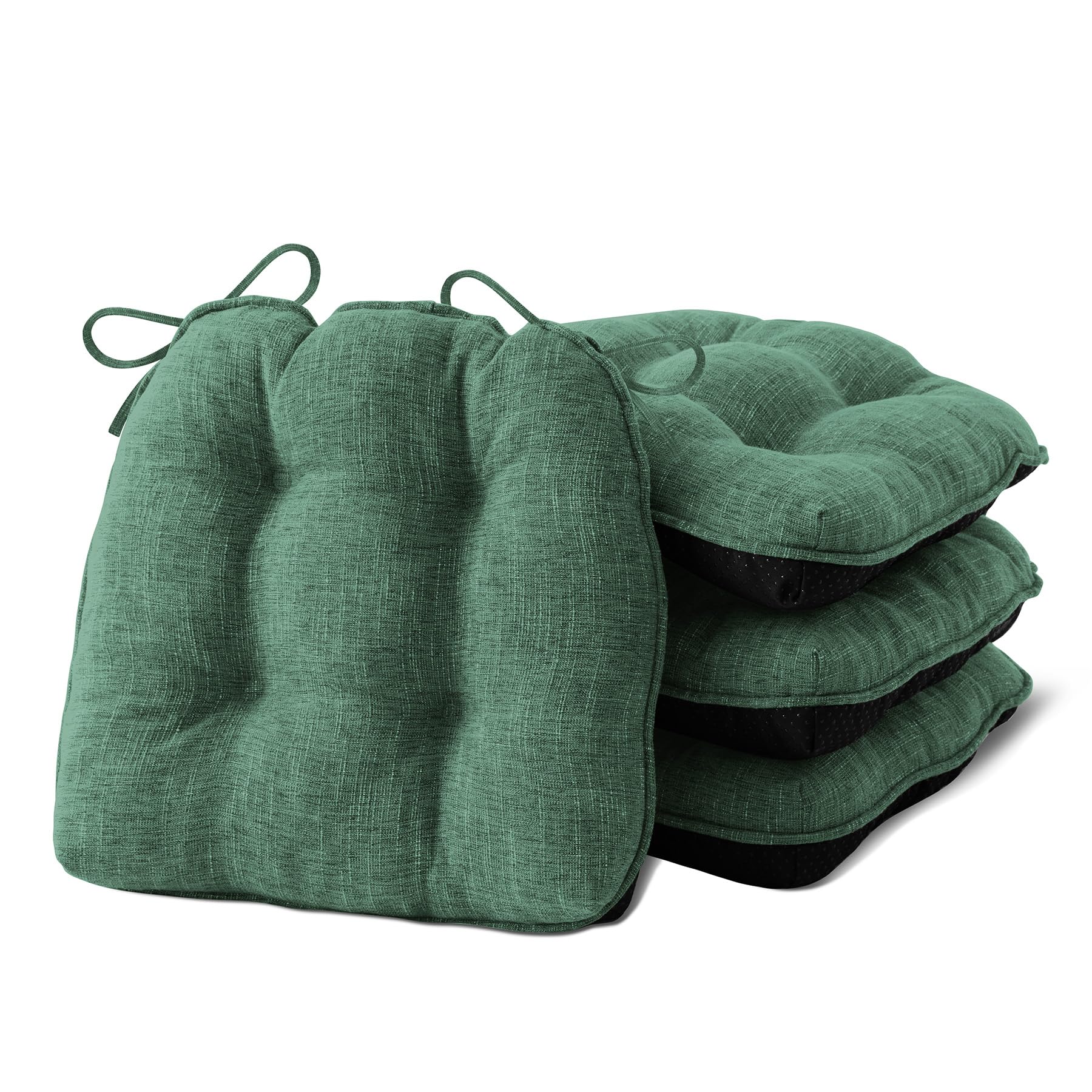 IPYNBAP dark green four-pack dining chair cushions for comfortable dining seating