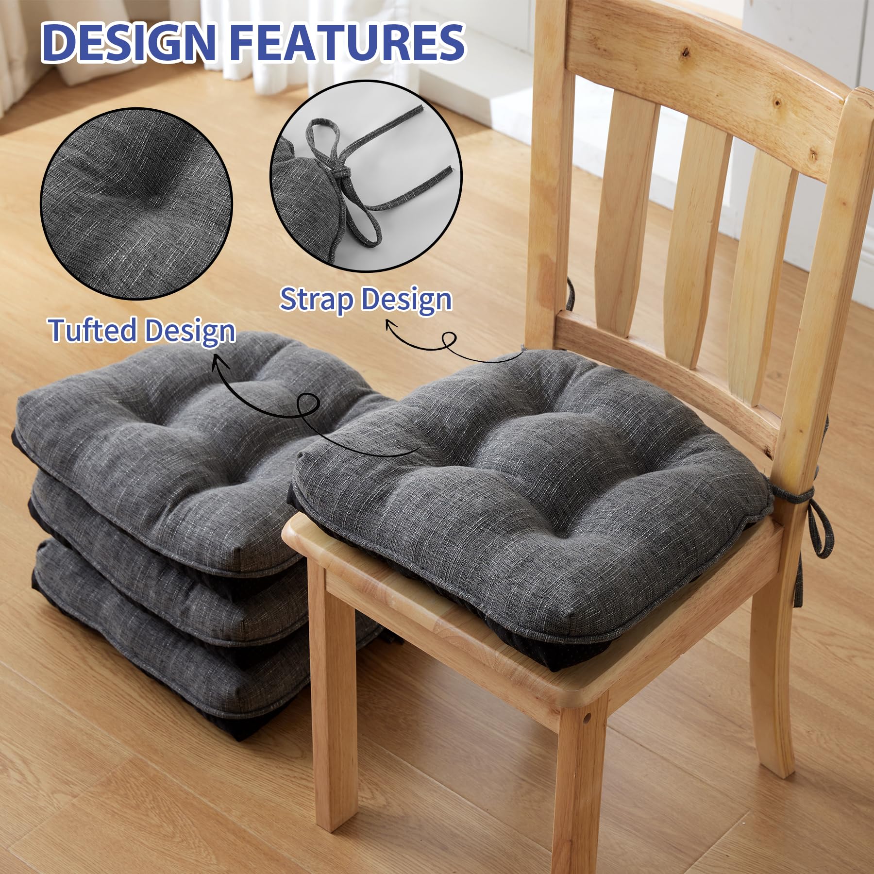 IPYNBAP memory foam seat cushions add plush support for dining and living.