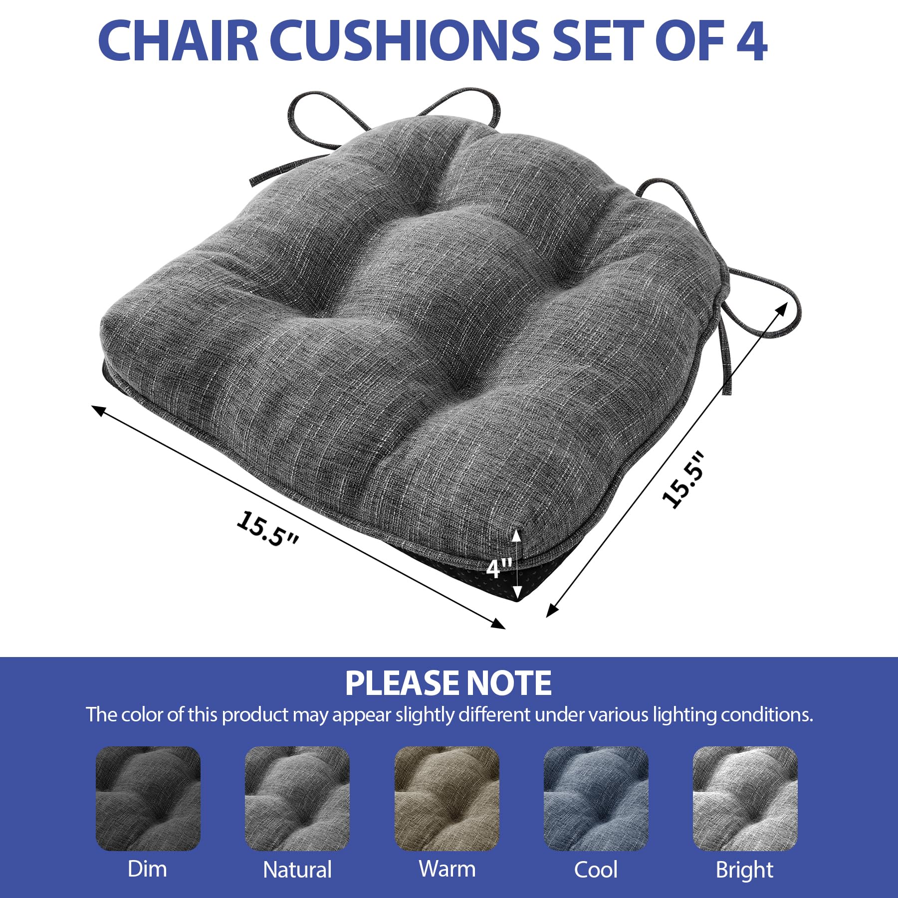 IPYNBAP chair cushions with non-slip bottom prevent chair sliding.