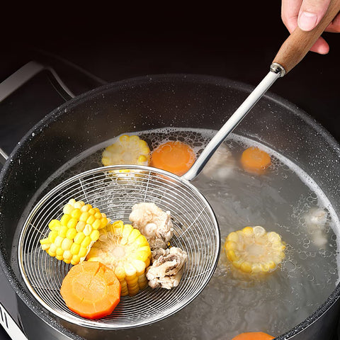 IQCWOOD kitchen spider-strainer for frying and boiling tasks