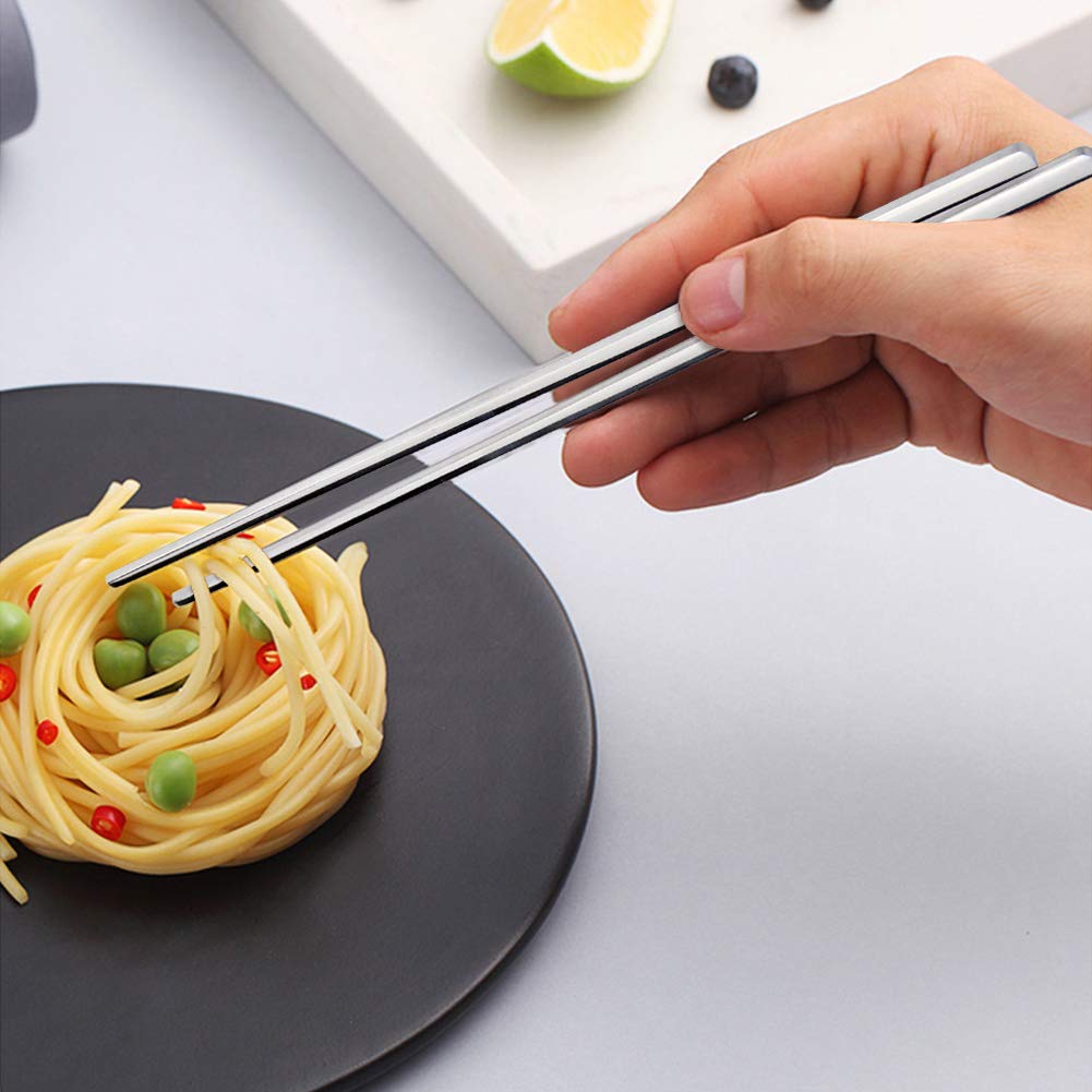 IQCWOOD Korean chopsticks length 8.66 in for versatile meals.
