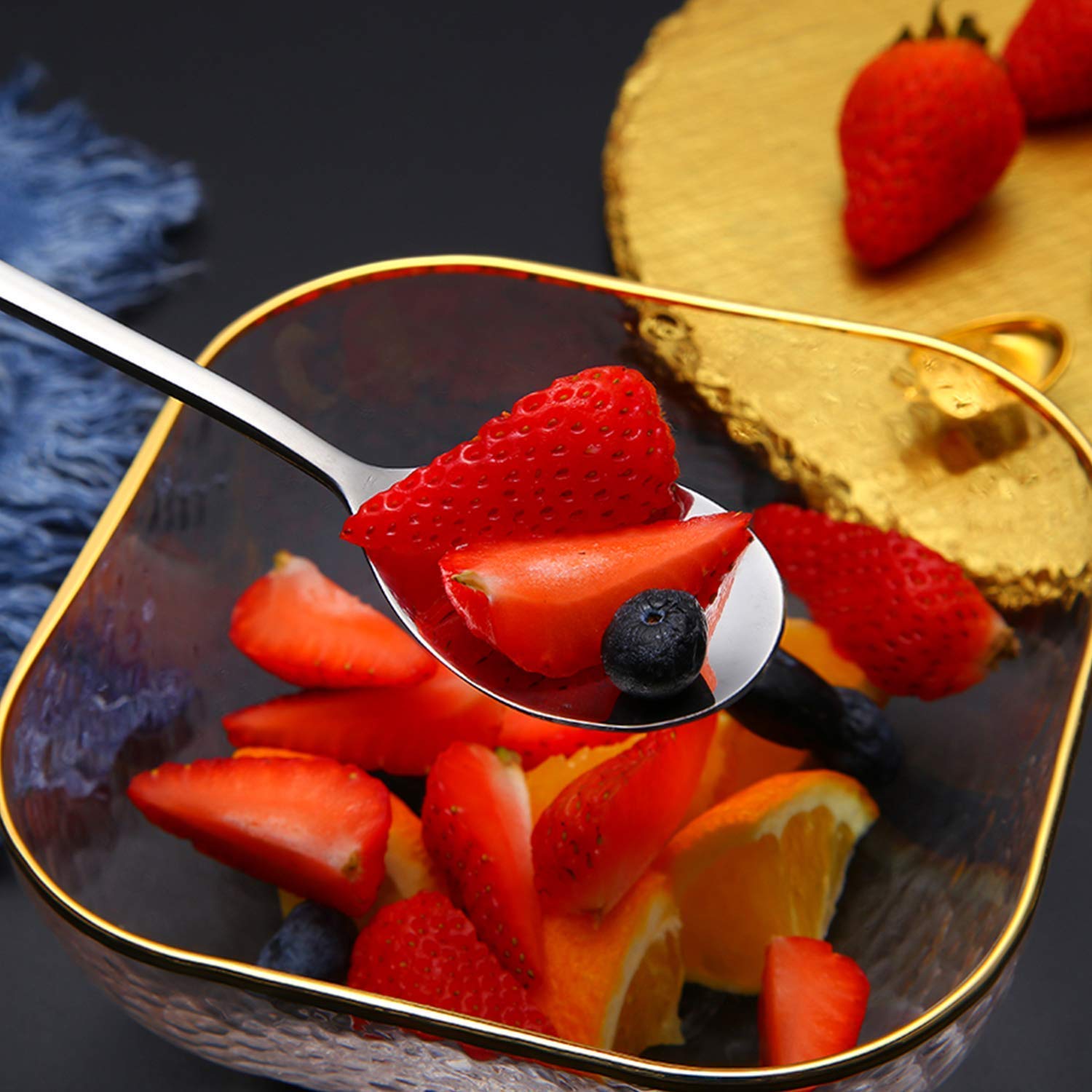 IQCWOOD multipurpose spoon suitable for soups, cereals, stews, and desserts.