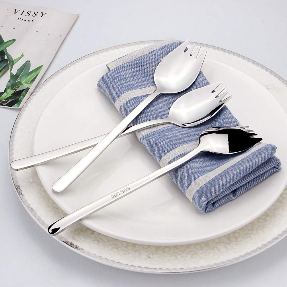 IQCWOOD sporks versatile for dessert and fruit servings