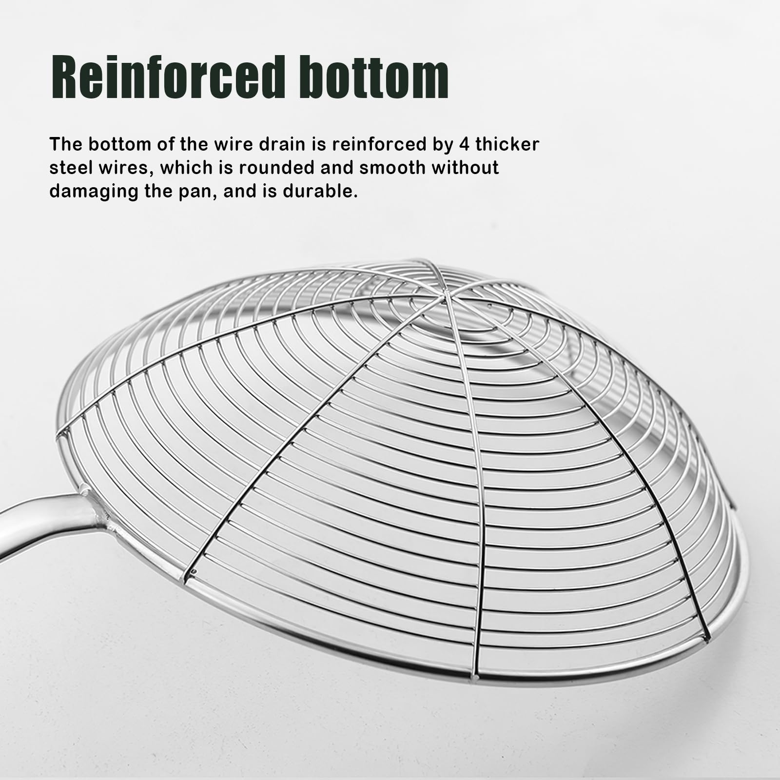 IQCWOOD stainless-steel spider-strainer offers durable, heat-resistant performance