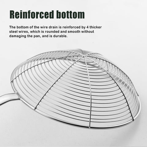 IQCWOOD stainless-steel spider-strainer offers durable, heat-resistant performance