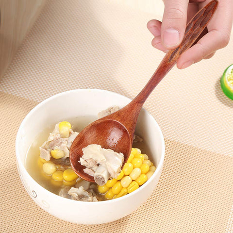 IQCWOOD turtle-shell texture spoons showcase unique grain and comfortable grip.
