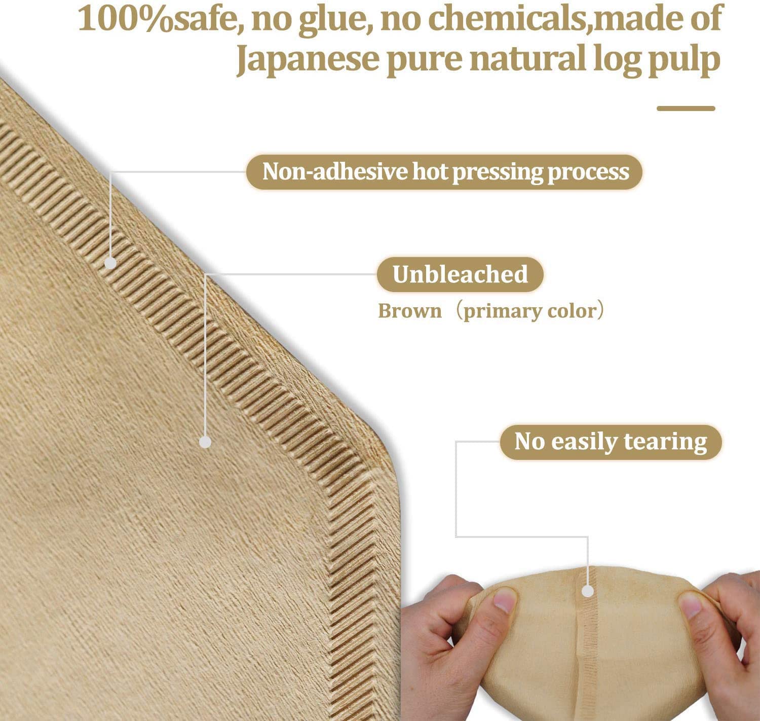 Irekamons unbleached natural paper filter reduces chemical exposure and enhances purity.
