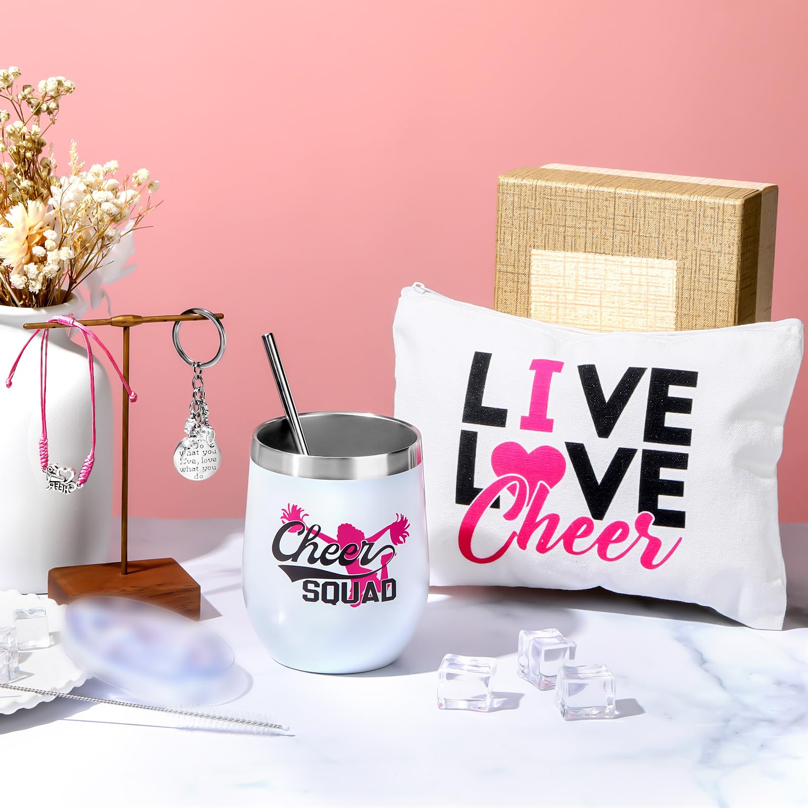 Irenare 4-piece pink cheer set ideal for senior gifts