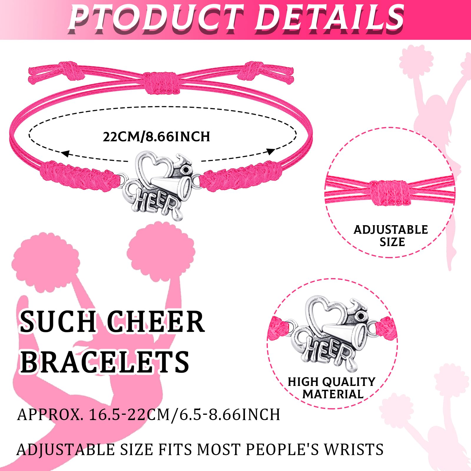 Irenare pink cheer keychain sturdy and portable for bags and keys