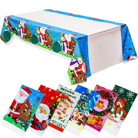 Irenare Christmas tablecloth with Santa design for festive dining and easy cleanup