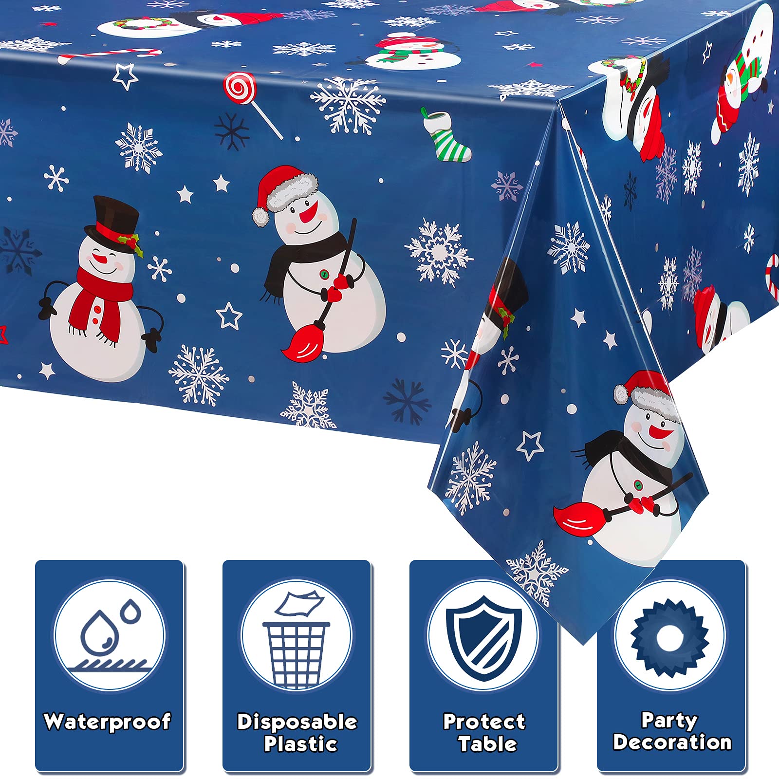 Irenare waterproof plastic tablecloth for easy cleanup after meals