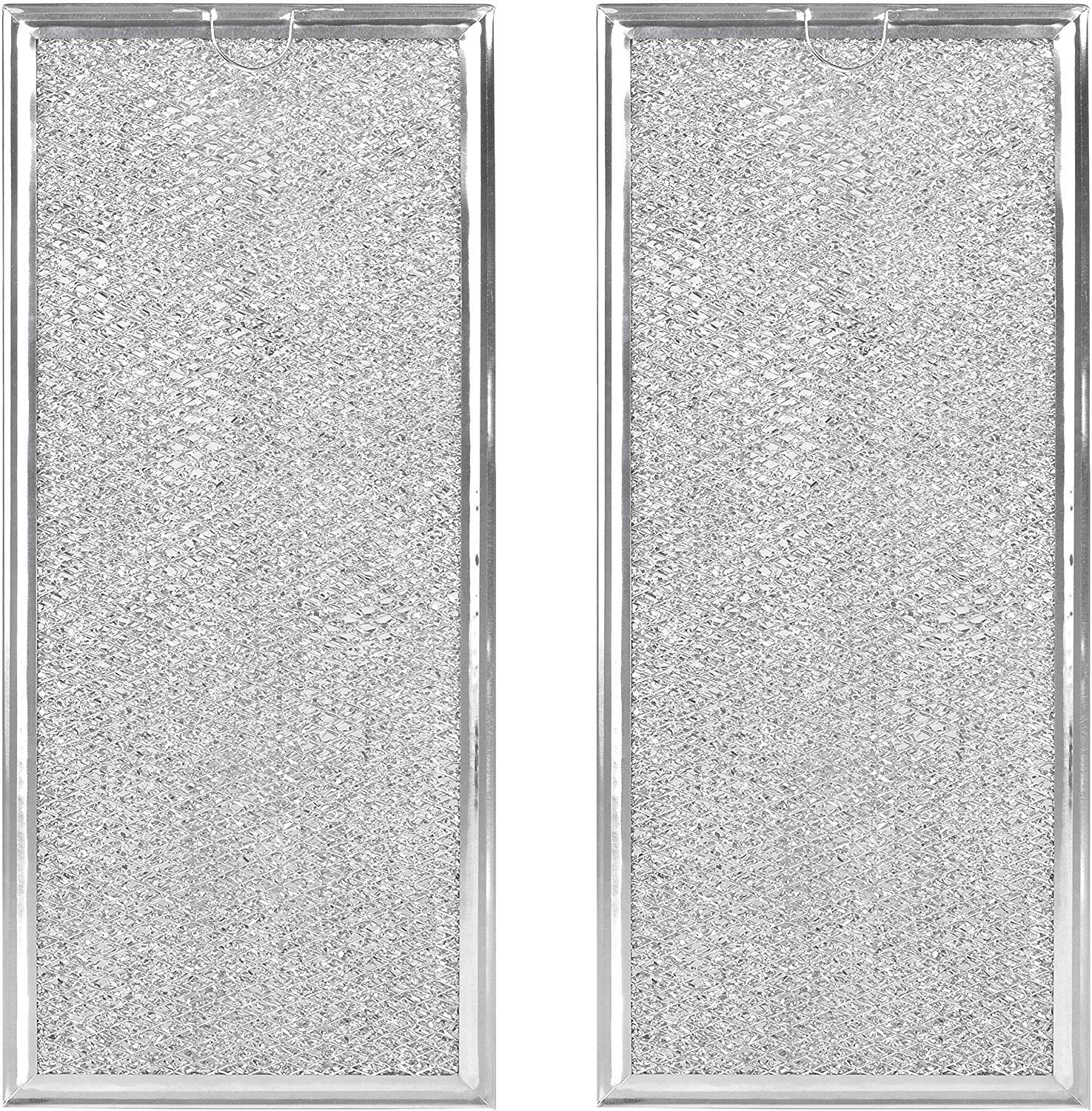 IROLEN microwave grease filter two-pack front view, fits Whirlpool and GE models.