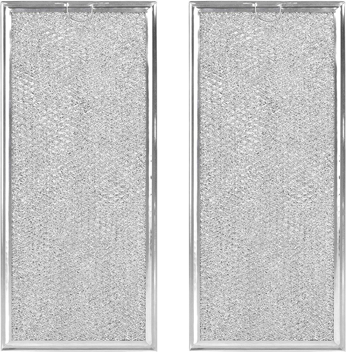 IROLEN microwave grease filter two-pack front view, fits Whirlpool and GE models.