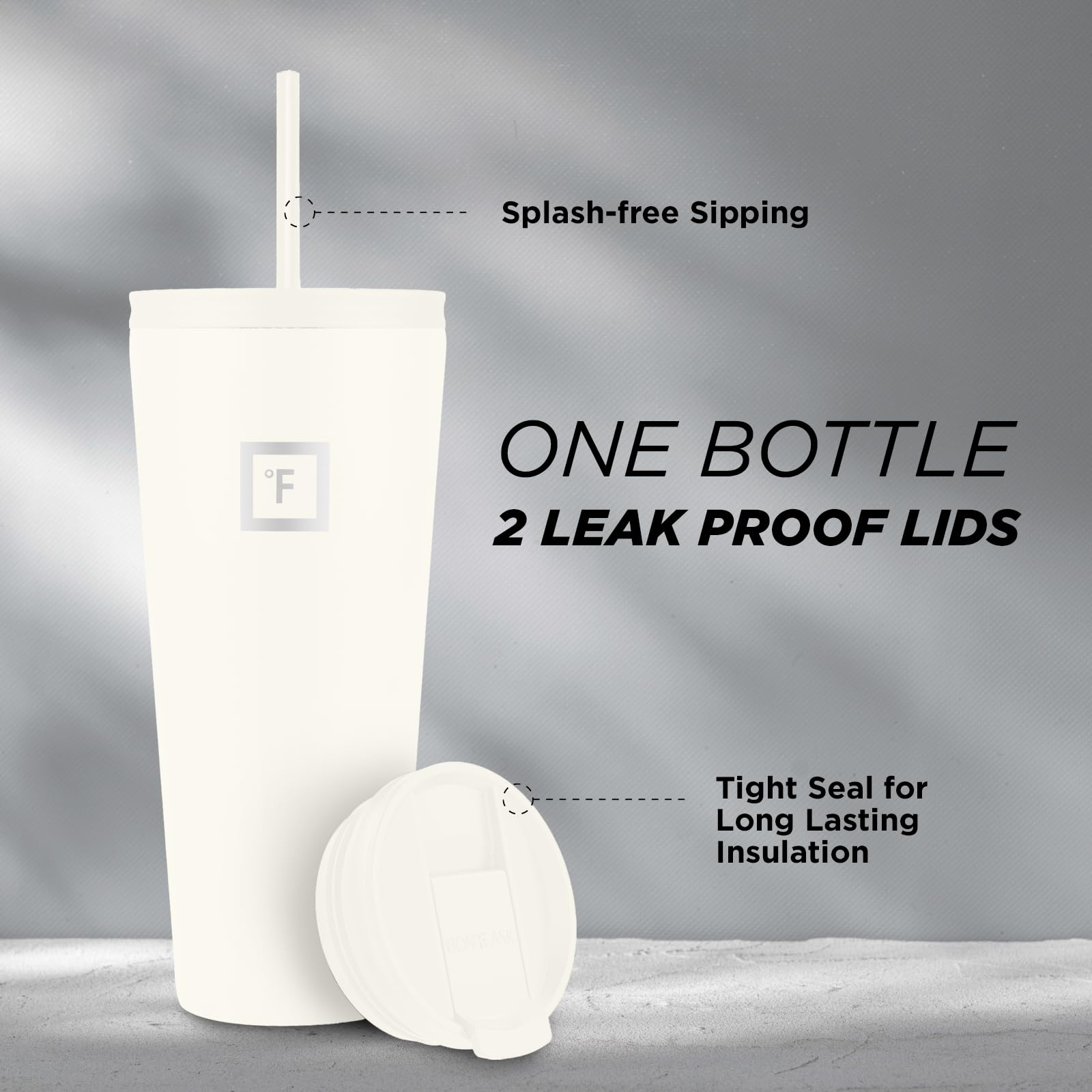 IRON °FLASK Classic Tumbler bottom with coaster for slip-proof stability.