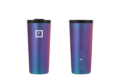IRON °FLASK Classic Tumbler Aurora 24 oz rubber bottom coaster for slip-free use.