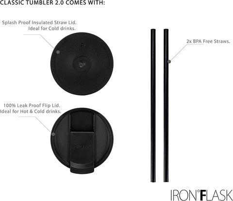 IRON °FLASK Classic Tumbler Aurora built-in rubber bottom coaster for stability