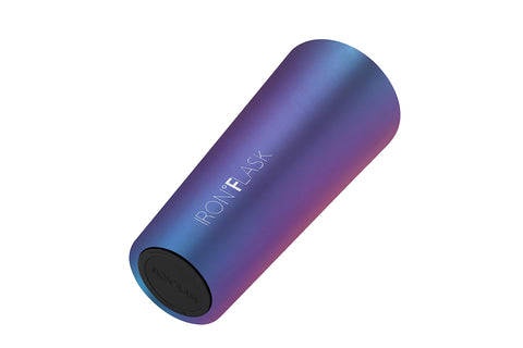 IRON °FLASK Classic Tumbler Aurora side view, sleek grip-friendly profile