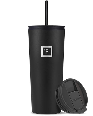 IRON °FLASK Classic Tumbler Midnight Black front view shows sleek powder-coated finish